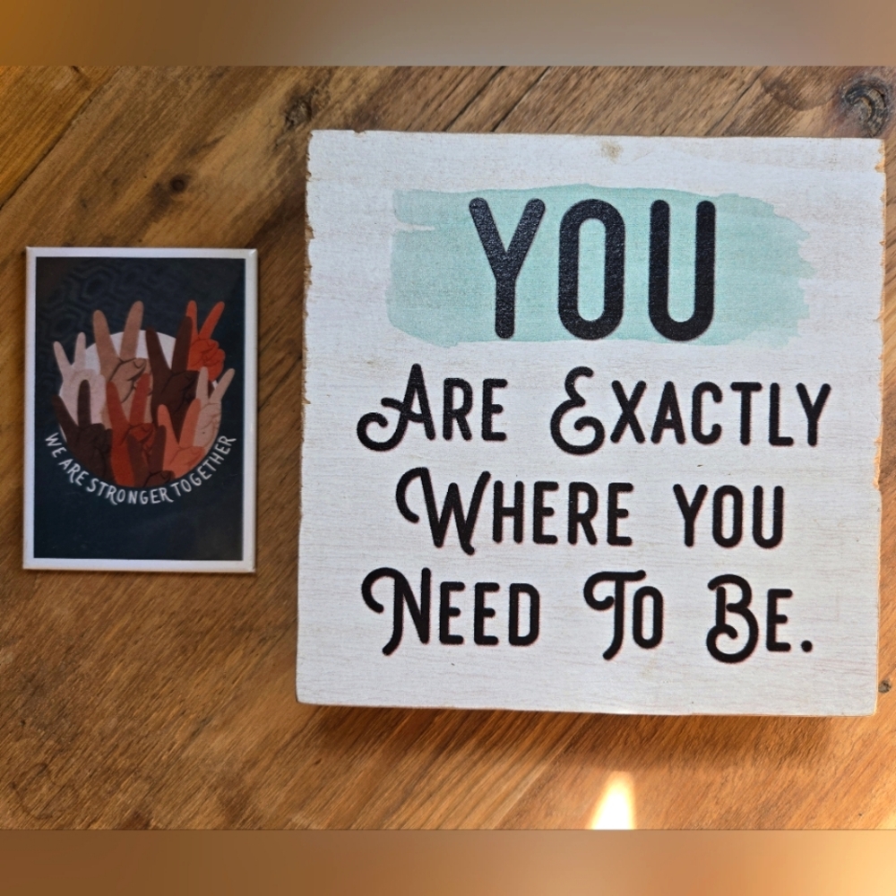 INSPIRATIONAL BUNDLE - MAGNET & ART SIGN - WE ARE STRONGER TOGETHER 💖